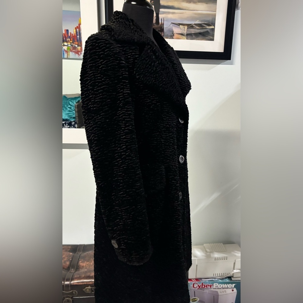 ❤️Vintage 90’s Marvin Richards Faux Persian Lamb Coat-Sz S - Picture 4 of 8